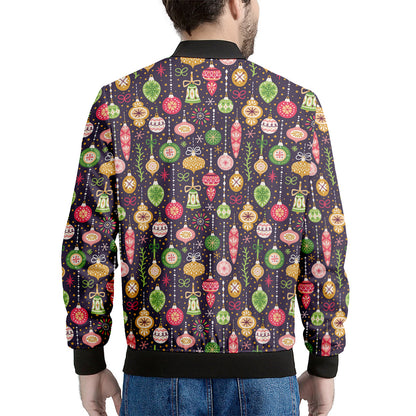 Christmas Baubles Pattern Print Men's Bomber Jacket