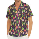 Christmas Baubles Pattern Print Men's Deep V-Neck Shirt