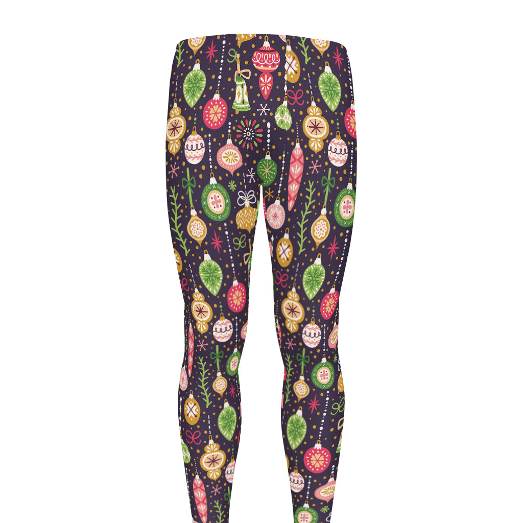 Christmas Baubles Pattern Print Men's leggings