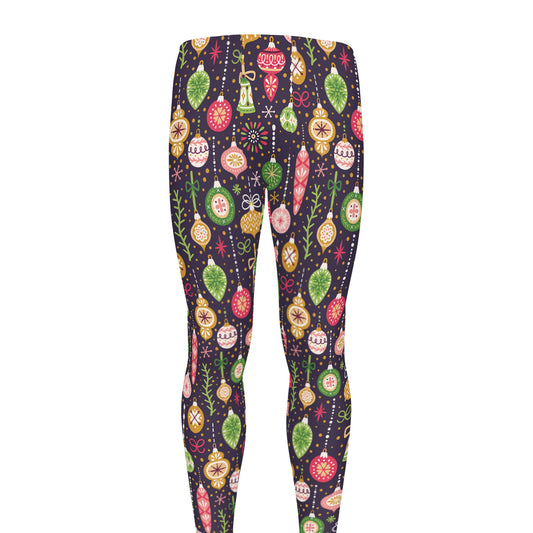 Christmas Baubles Pattern Print Men's leggings