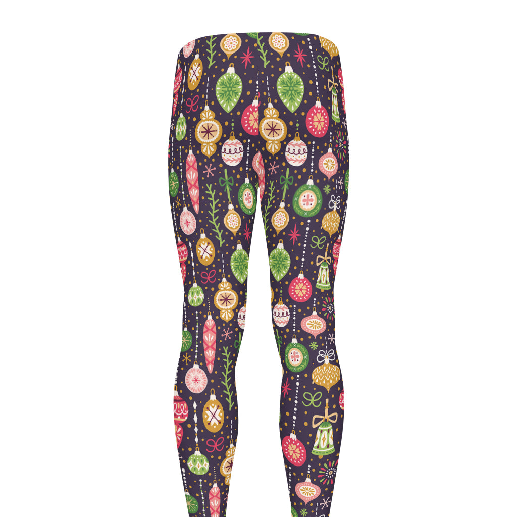 Christmas Baubles Pattern Print Men's leggings
