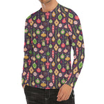 Christmas Baubles Pattern Print Men's Long Sleeve Rash Guard