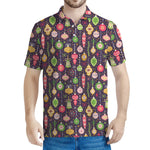 Christmas Baubles Pattern Print Men's Polo Shirt