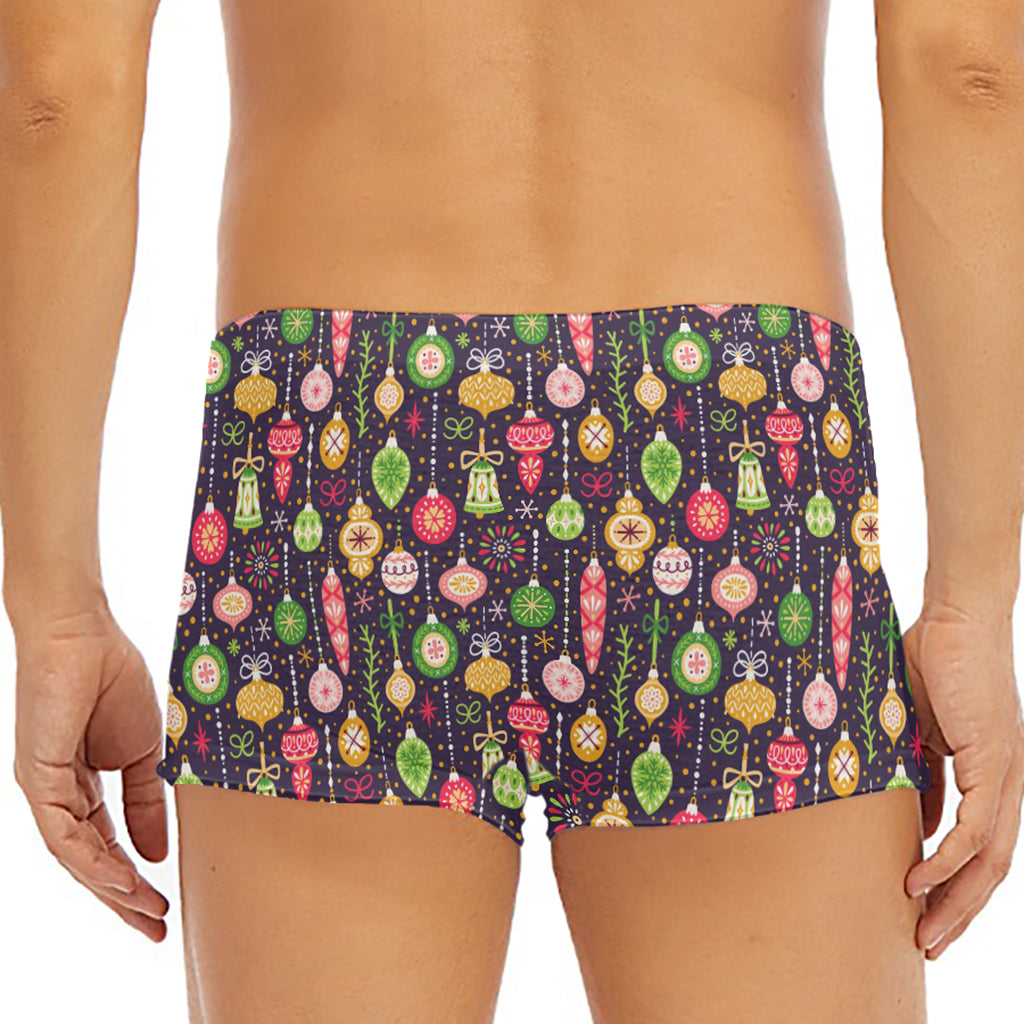 Christmas Baubles Pattern Print Men's Short Boxer Briefs