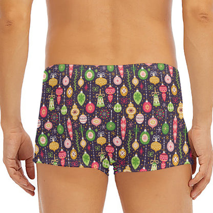 Christmas Baubles Pattern Print Men's Short Boxer Briefs