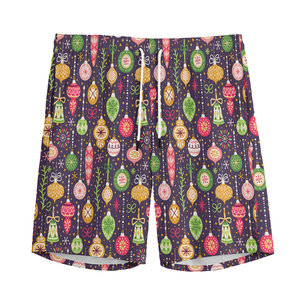 Christmas Baubles Pattern Print Men's Sports Shorts