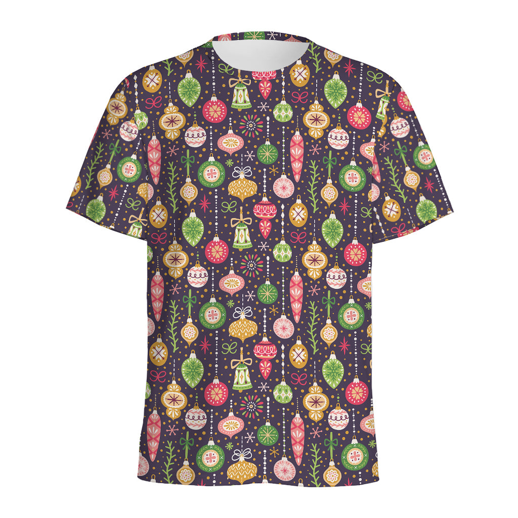 Christmas Baubles Pattern Print Men's Sports T-Shirt