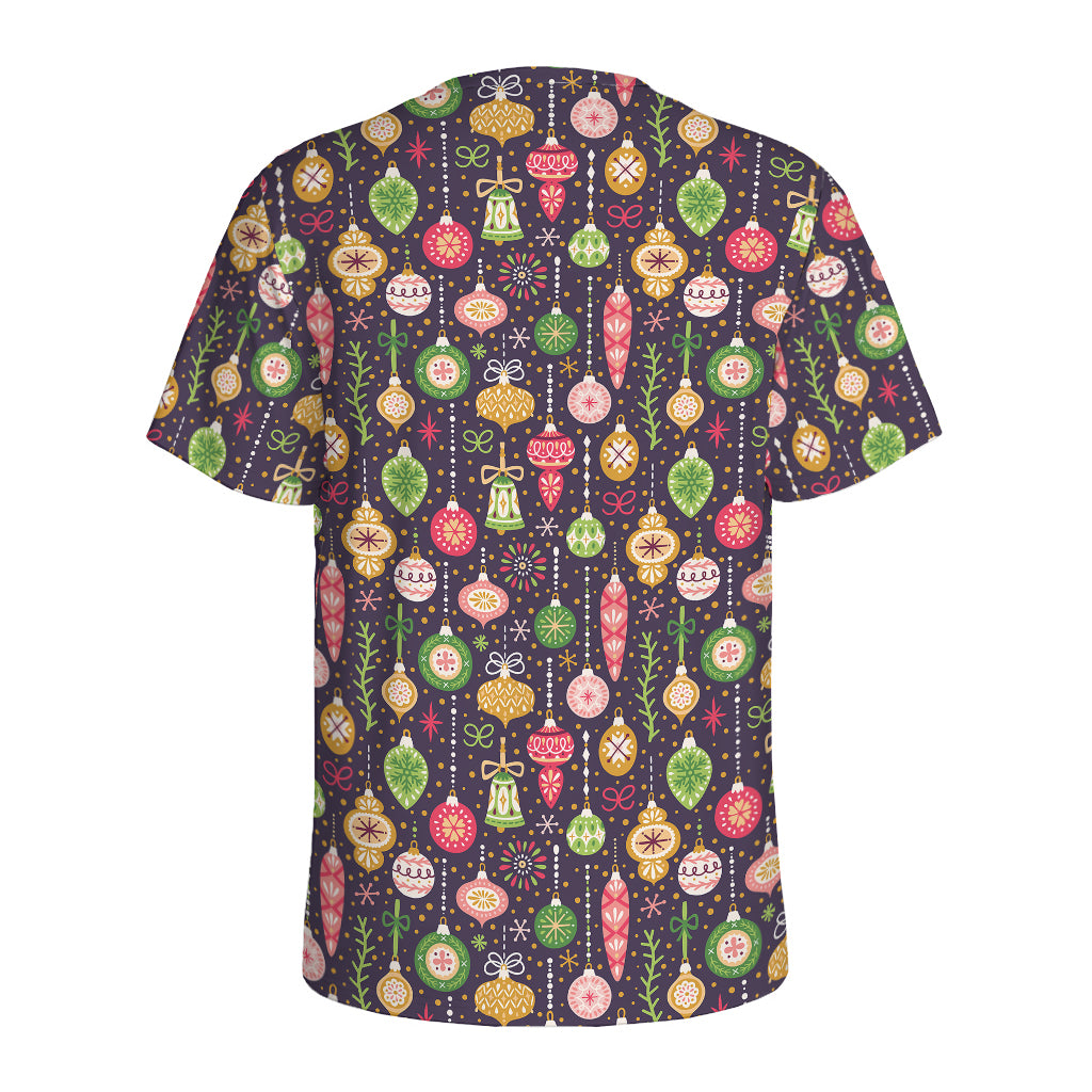 Christmas Baubles Pattern Print Men's Sports T-Shirt