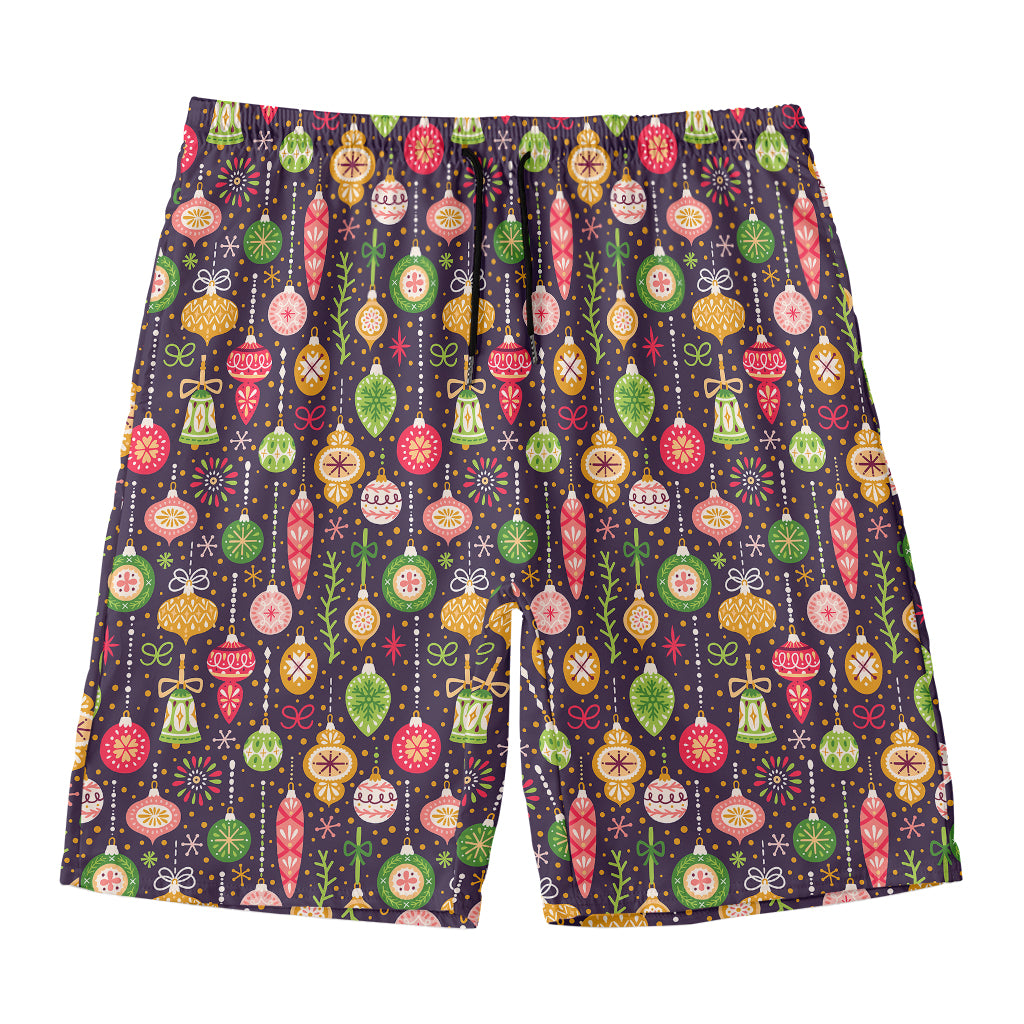 Christmas Baubles Pattern Print Men's Swim Trunks