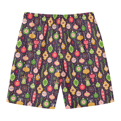 Christmas Baubles Pattern Print Men's Swim Trunks