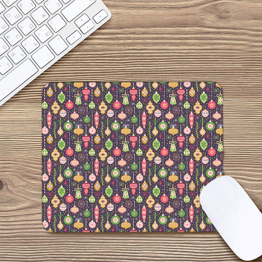 Christmas Baubles Pattern Print Mouse Pad
