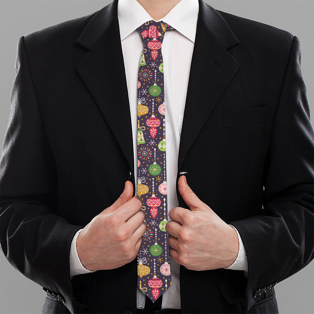 Christmas Baubles Pattern Print Necktie
