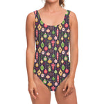 Christmas Baubles Pattern Print One Piece Swimsuit