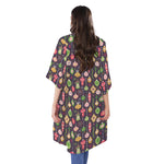 Christmas Baubles Pattern Print Open Front Beach Cover Up