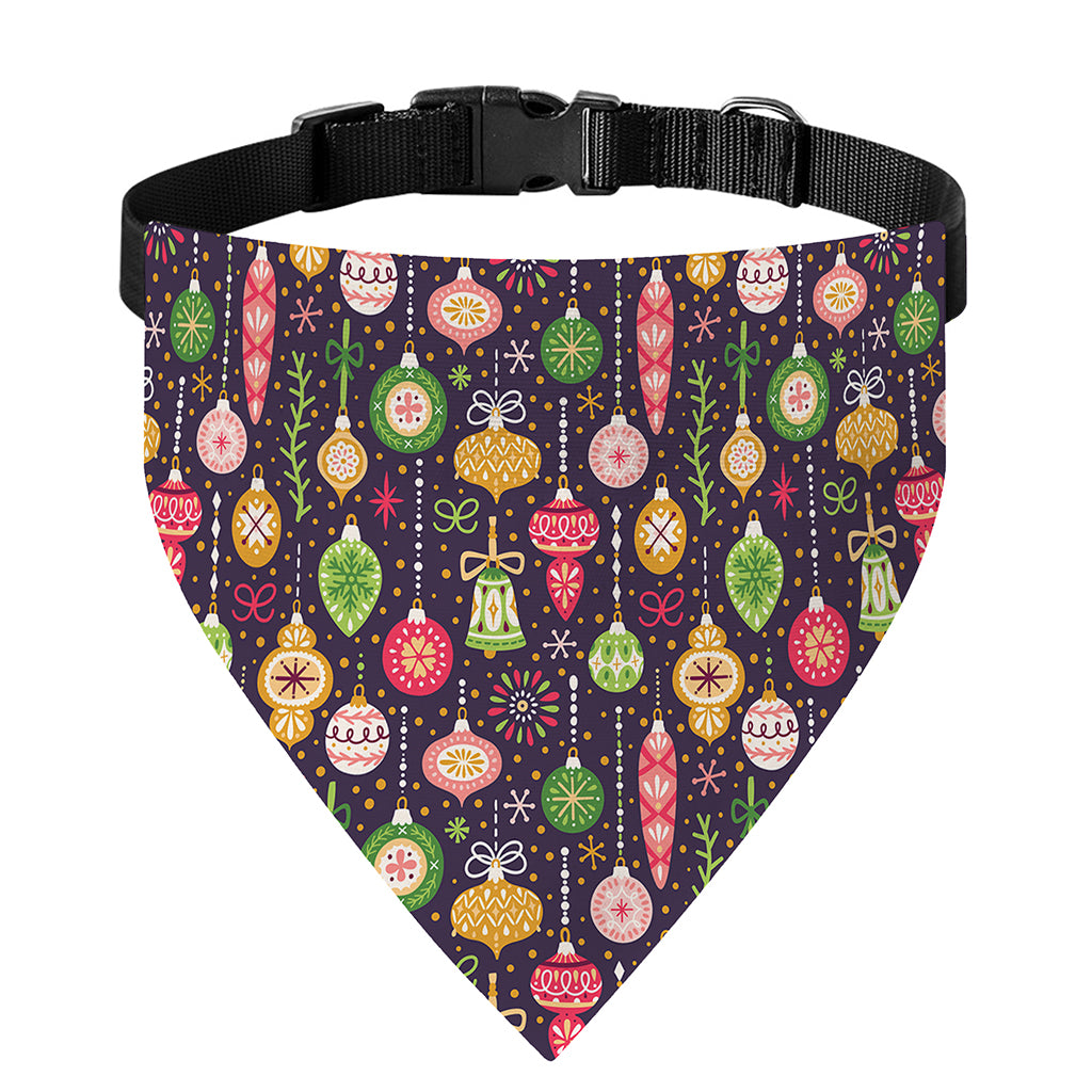 Christmas Baubles Pattern Print Over The Collar Dog Bandana