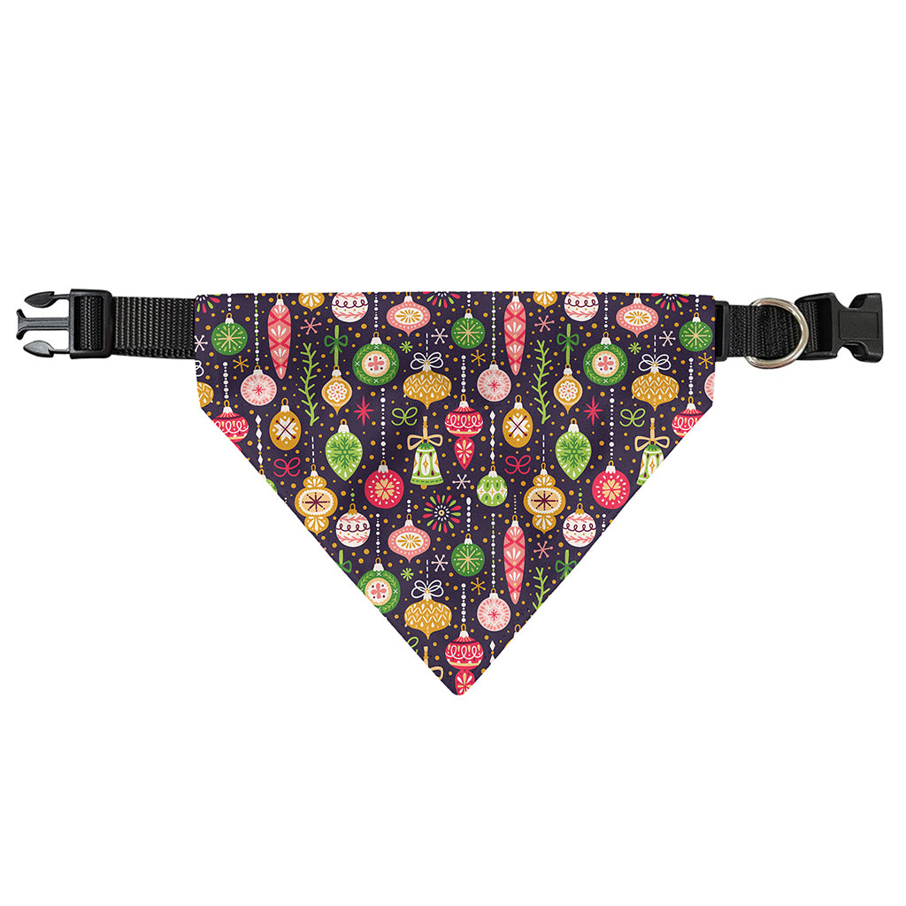 Christmas Baubles Pattern Print Over The Collar Dog Bandana