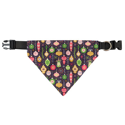Christmas Baubles Pattern Print Over The Collar Dog Bandana