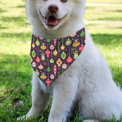 Christmas Baubles Pattern Print Over The Collar Dog Bandana