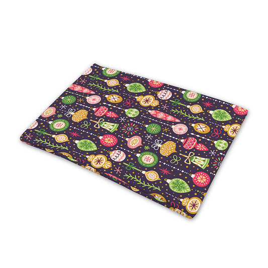 Christmas Baubles Pattern Print Pet Cooling Mat Cover