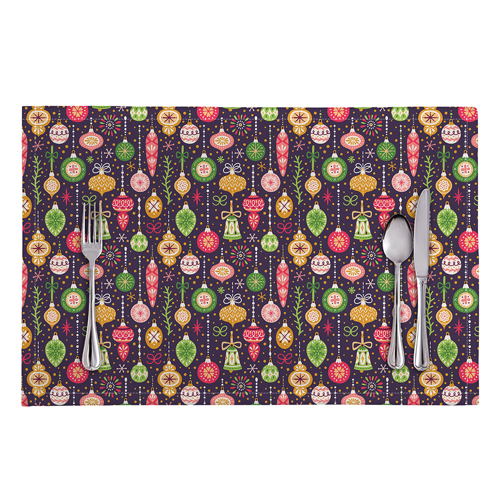Christmas Baubles Pattern Print Placemat