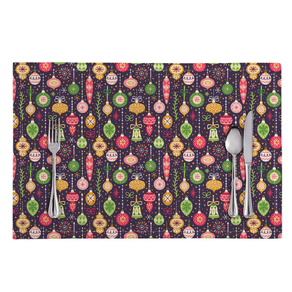 Christmas Baubles Pattern Print Placemat