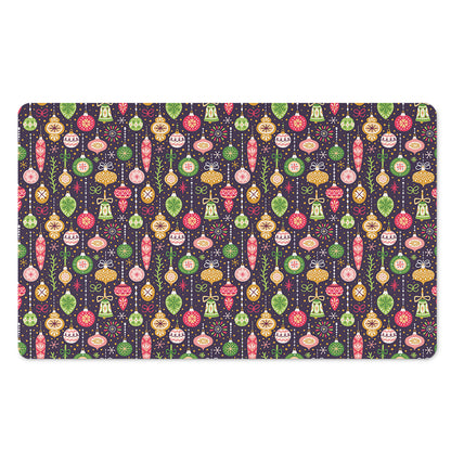 Christmas Baubles Pattern Print Polyester Doormat