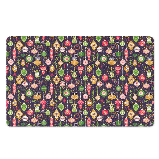 Christmas Baubles Pattern Print Polyester Doormat