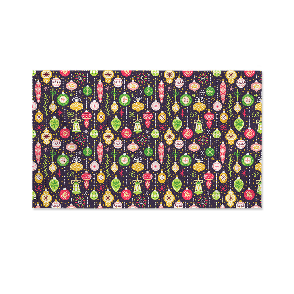 Christmas Baubles Pattern Print Polyester Flag