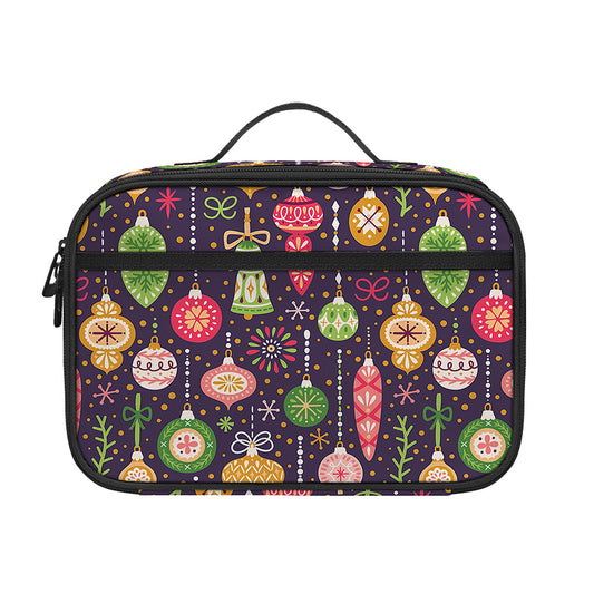 Christmas Baubles Pattern Print Portable Lunch Bag