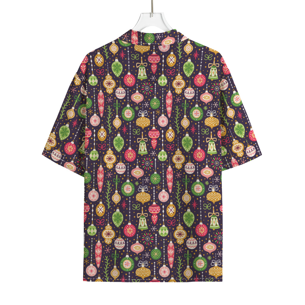 Christmas Baubles Pattern Print Rayon Hawaiian Shirt