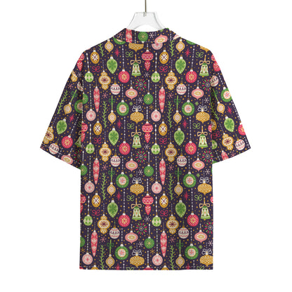 Christmas Baubles Pattern Print Rayon Hawaiian Shirt