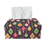 Christmas Baubles Pattern Print Rectangle Tissue Box Cover
