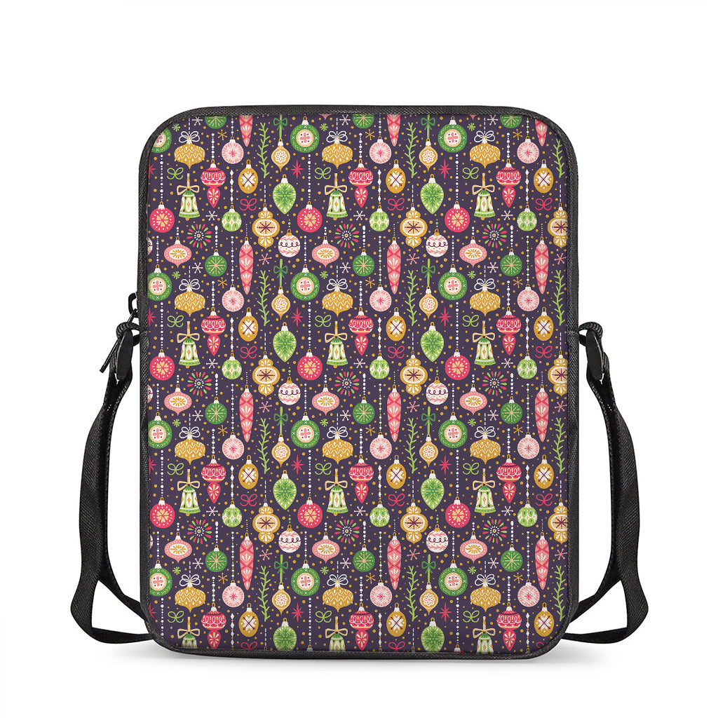 Christmas Baubles Pattern Print Rectangular Crossbody Bag