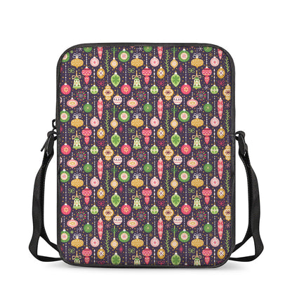 Christmas Baubles Pattern Print Rectangular Crossbody Bag