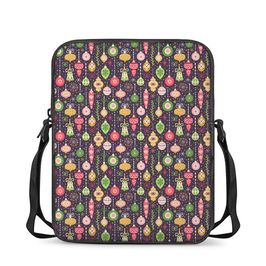 Christmas Baubles Pattern Print Rectangular Crossbody Bag
