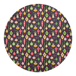 Christmas Baubles Pattern Print Round Blanket