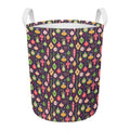 Christmas Baubles Pattern Print Round Laundry Basket