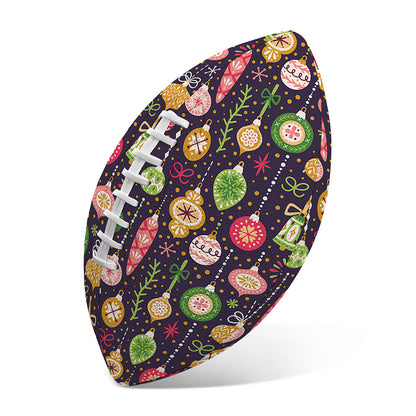 Christmas Baubles Pattern Print Rugby Ball