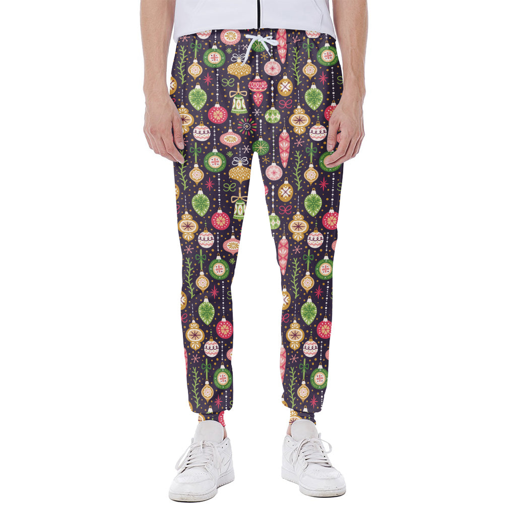 Christmas Baubles Pattern Print Scuba Joggers