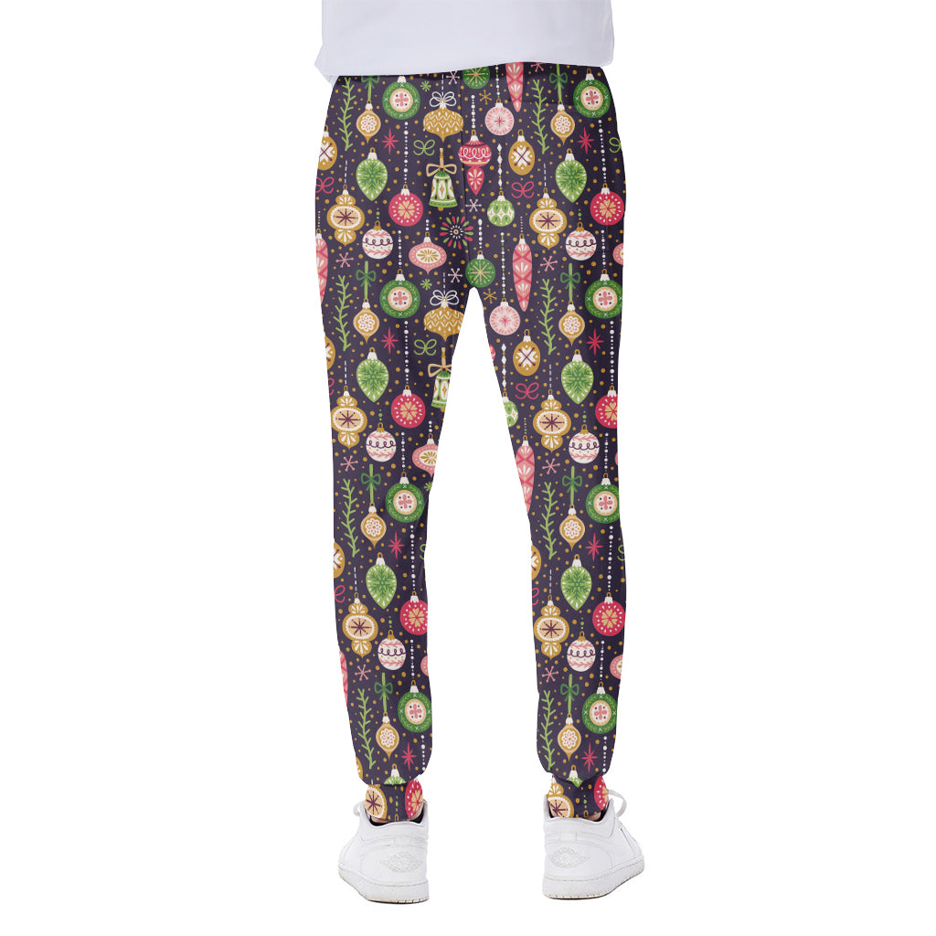 Christmas Baubles Pattern Print Scuba Joggers
