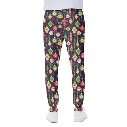 Christmas Baubles Pattern Print Scuba Joggers