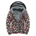 Christmas Baubles Pattern Print Sherpa Lined Zip Up Hoodie