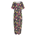 Christmas Baubles Pattern Print Short Sleeve Long Nightdress