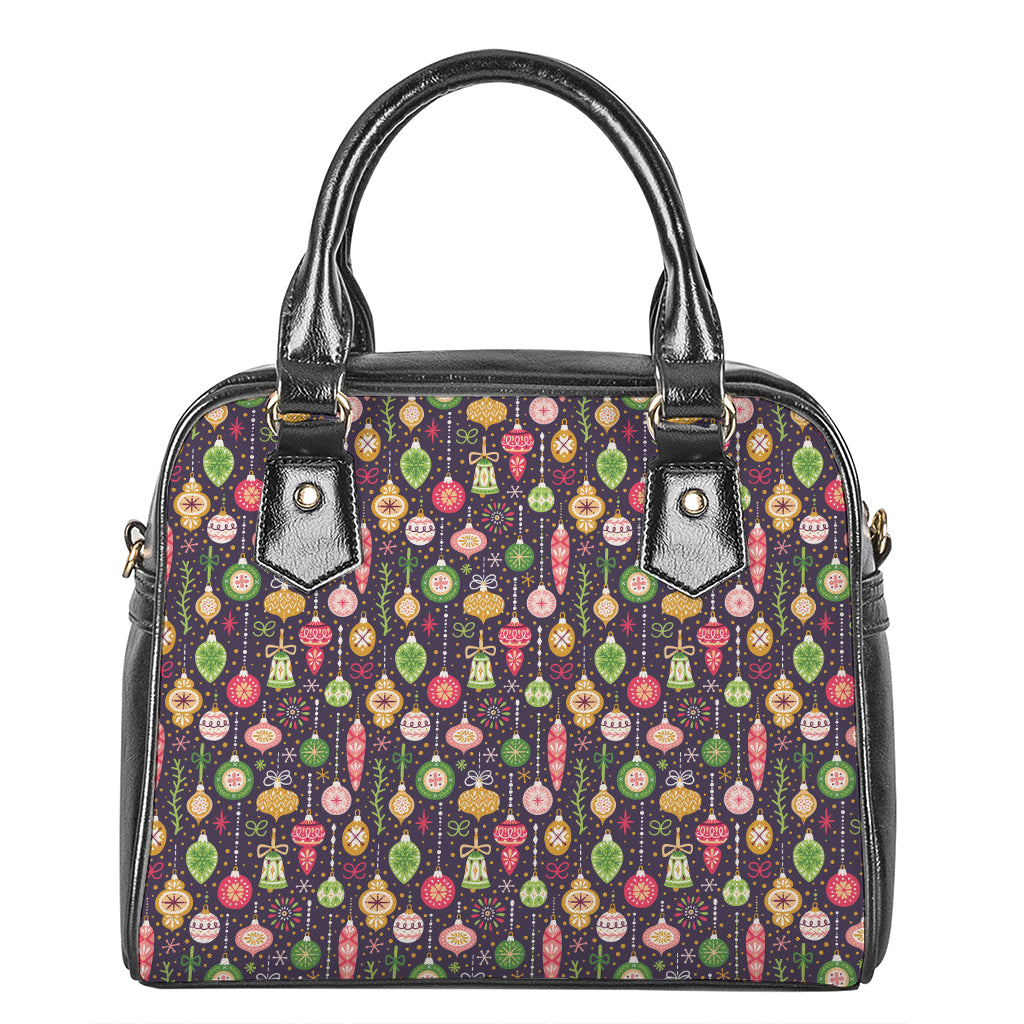 Christmas Baubles Pattern Print Shoulder Handbag