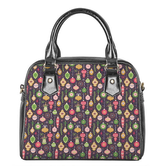 Christmas Baubles Pattern Print Shoulder Handbag