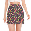 Christmas Baubles Pattern Print Side Slit Mini Skirt