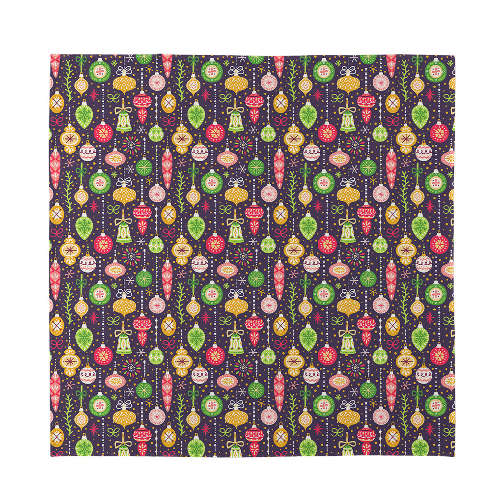 Christmas Baubles Pattern Print Silk Bandana