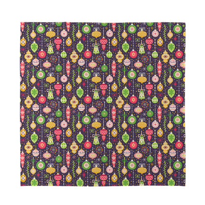 Christmas Baubles Pattern Print Silk Bandana