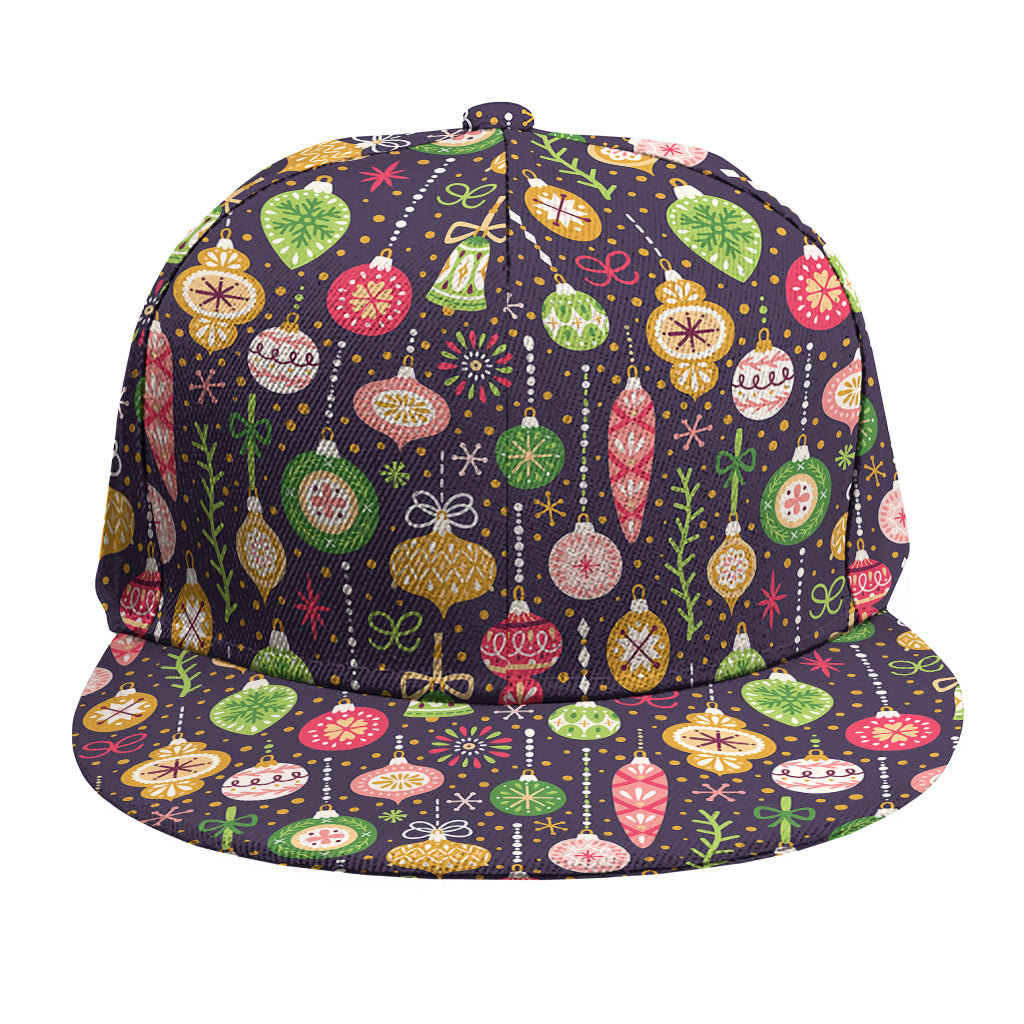 Christmas Baubles Pattern Print Snapback Cap