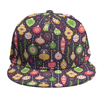 Christmas Baubles Pattern Print Snapback Cap